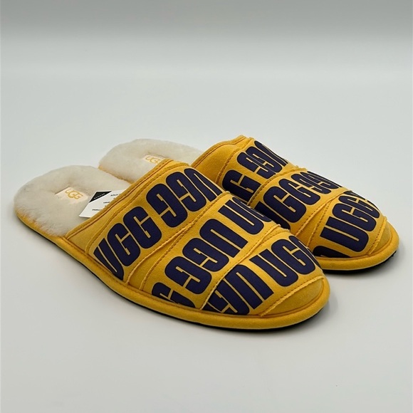 2100- UGG Men’s Slippers Lamb Fur Size 8 NWT - Picture 1 of 7